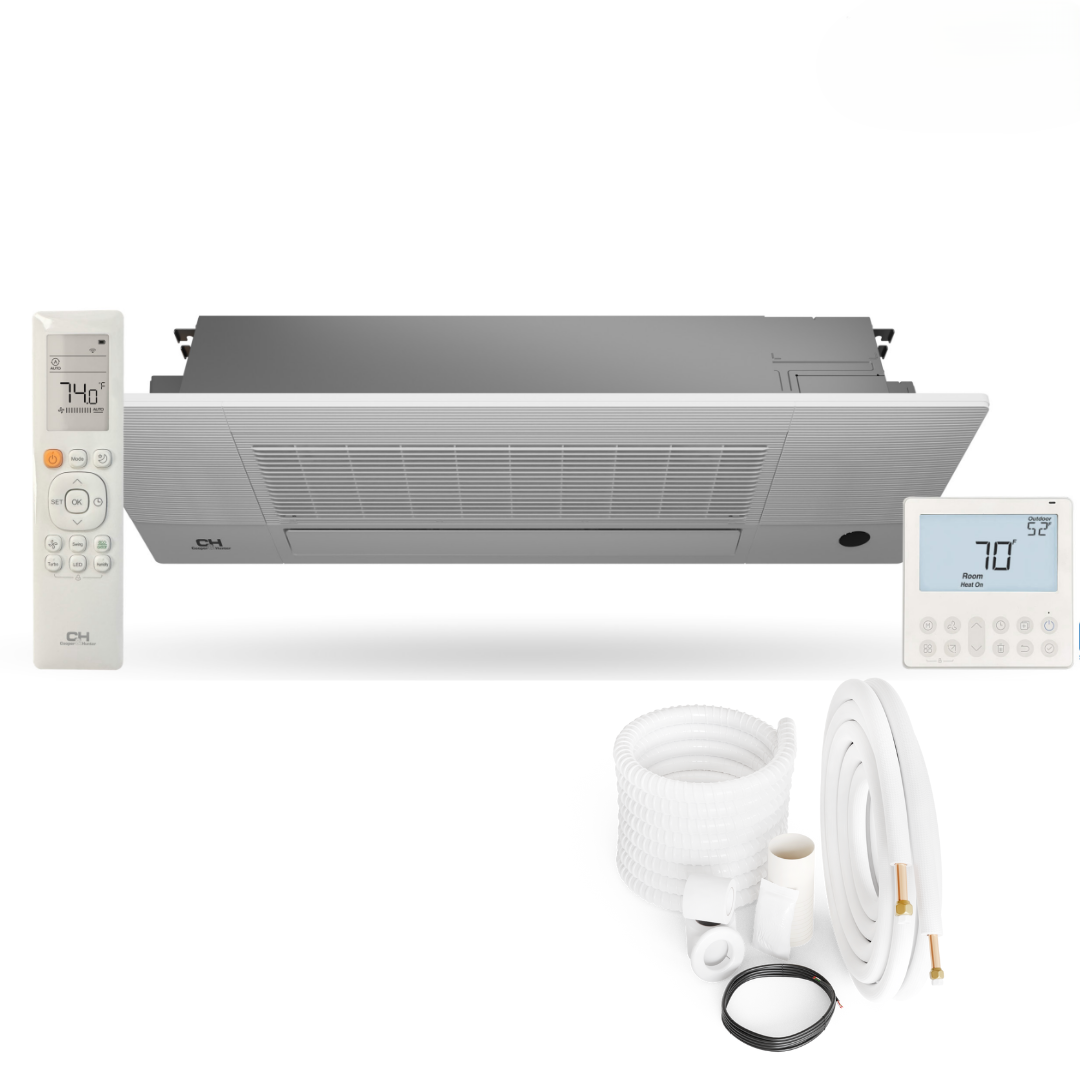 Cooper&Hunter 2-Zone Ductless Mini Split AC & Heat Pump 18000 BTU (6K+6K), One-Way Cassette Units, 230V - R410A