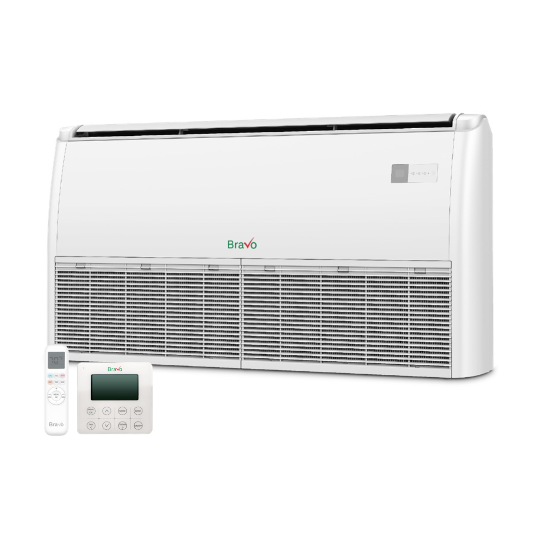 Bravo 2-Zone Ductless Mini Split AC & Heat Pump 24000 BTU (9K+12K), Universal Floor Ceiling Units, 230V