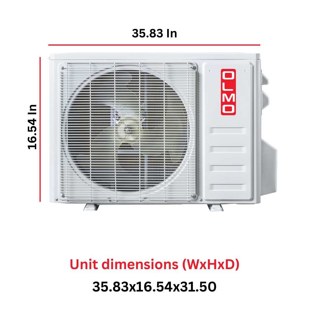 OLMO Sierra Series 36,000 BTU 230V Single Zone Wall Mount Air Conditioner and Heat Pump Mini Split with WI-FI and 16FT Installation Kit Included OS-36SRW-230VI  + OS-SR36-230VO