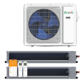 Bravo 2-Zone Ducted Mini Split AC & Heat Pump 24000 BTU (12K+18K), Slim Duct Units, 230V