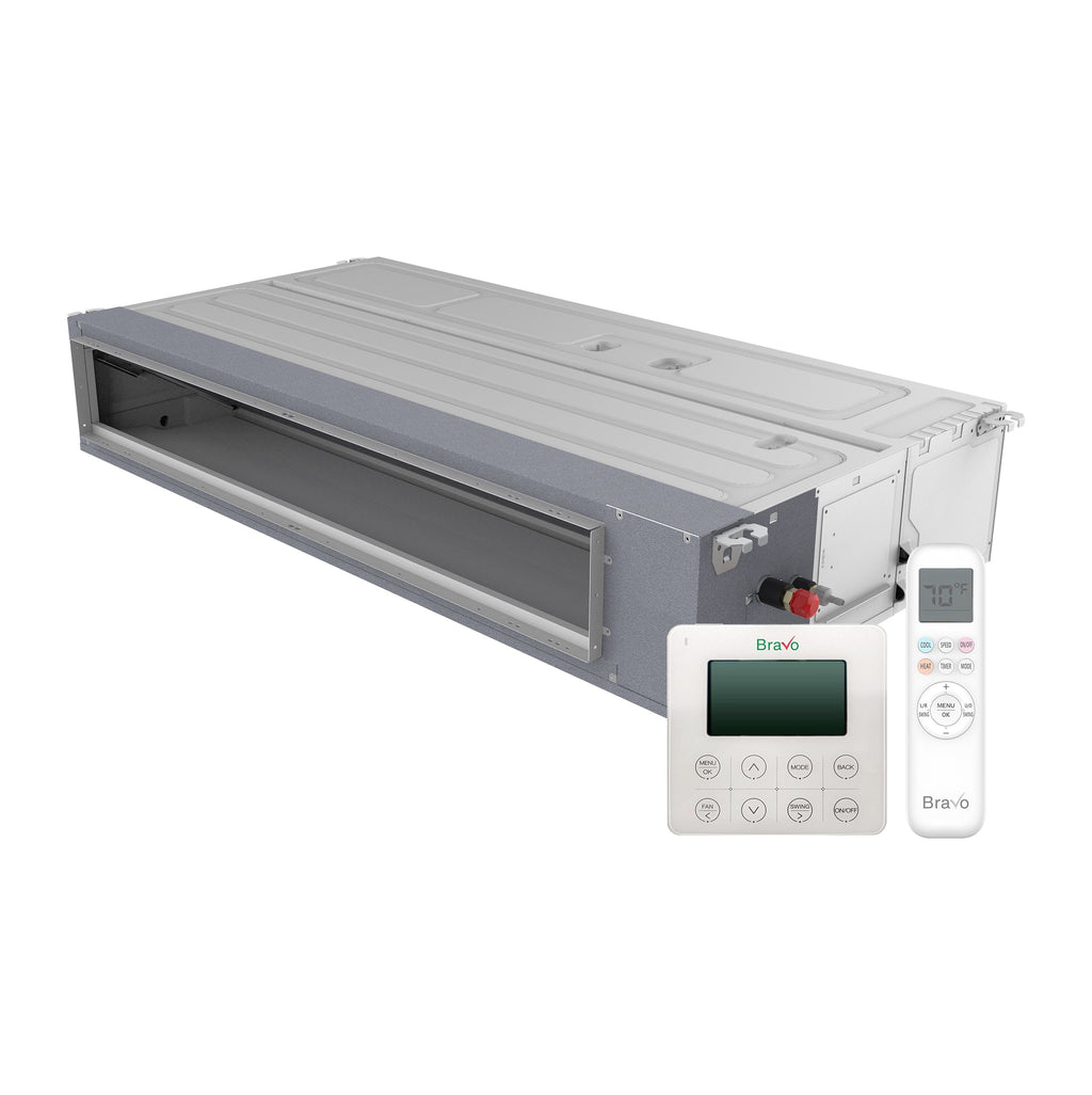 Bravo 4-Zone Ducted Mini Split AC & Heat Pump 42000 BTU (9K+9K+18K+18K), Slim Duct Units, 230V