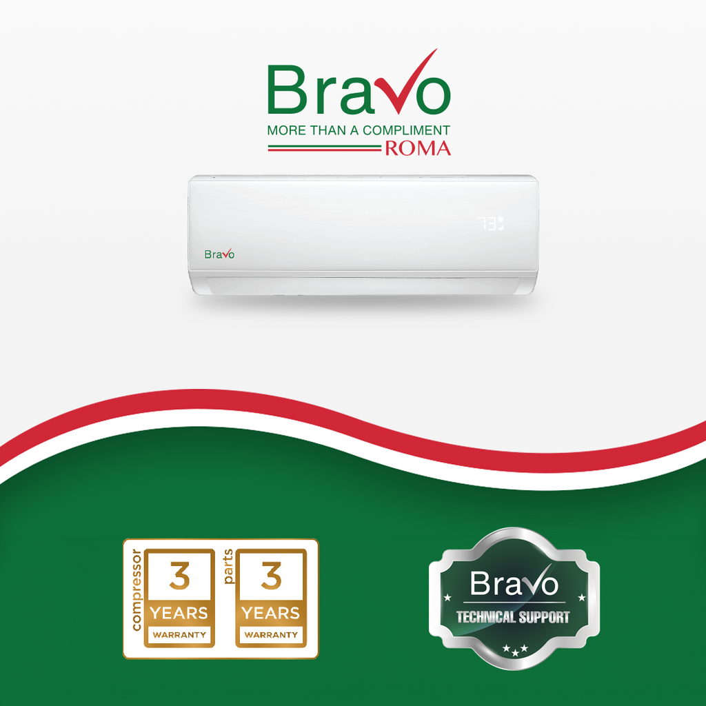 Bravo Roma Single Zone Wall Mount, 12,000 BTU (1 Ton) Mini Split AC and Heat Pump R32 208-230V