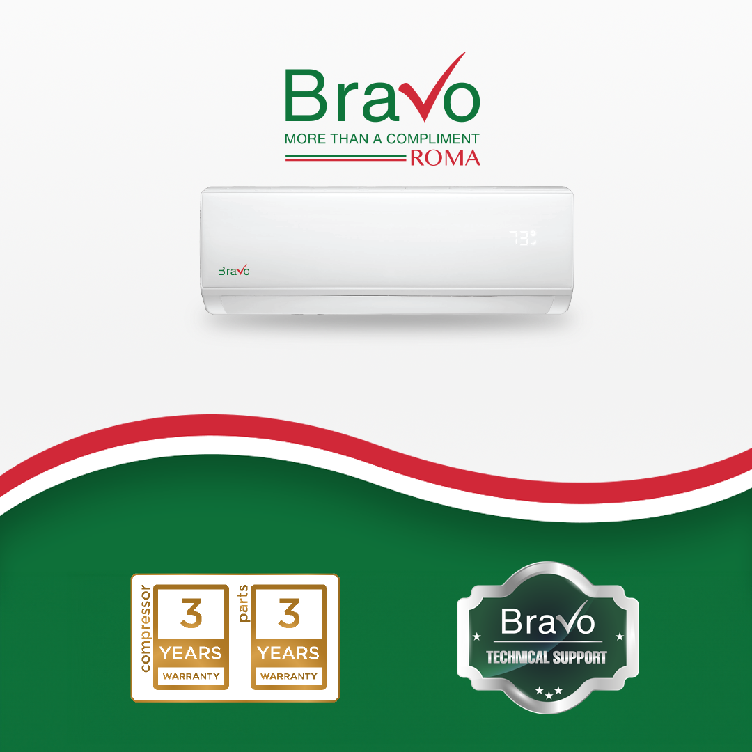 Bravo Roma Single Zone Wall Mount, 12,000 BTU (1 Ton) Mini Split AC and Heat Pump R32 208-230V