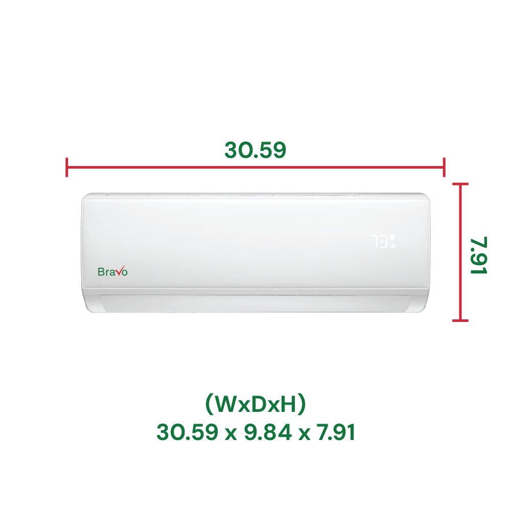 Bravo Roma Single Zone Wall Mount, 12,000 BTU (1 Ton) Mini Split AC and Heat Pump R32 115V