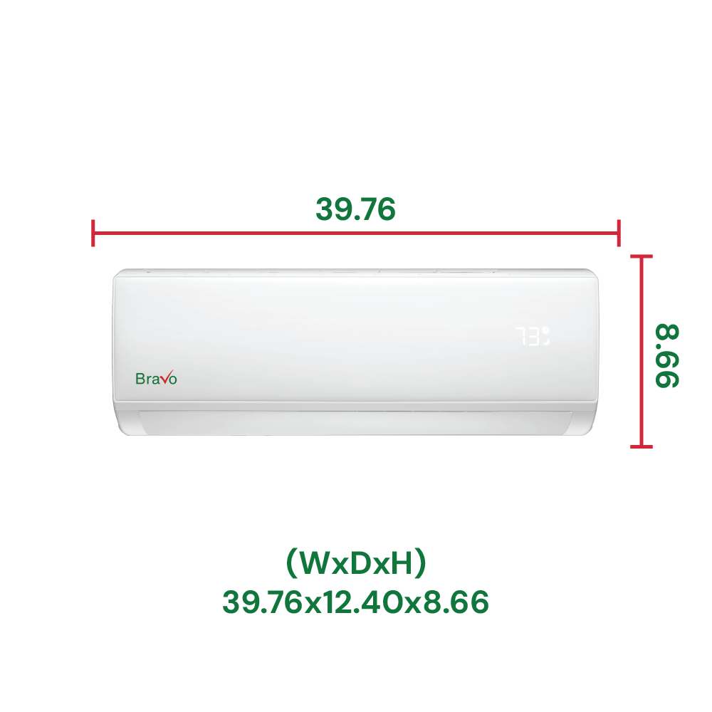 Bravo Roma Single Zone Wall Mount, 24,000 BTU (2 Ton) Mini Split AC and Heat Pump R32