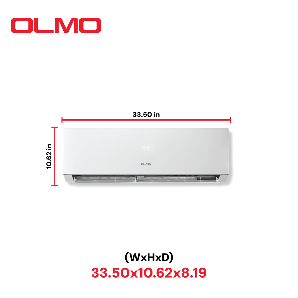OLMO Sierra Series 12,000 BTU 115V Single Zone Wall Mount Air Conditioner and Heat Pump Mini Split with WI-FI and 16FT Installation Kit Included OS-12SRW-115VI + OS-12SR-115VO