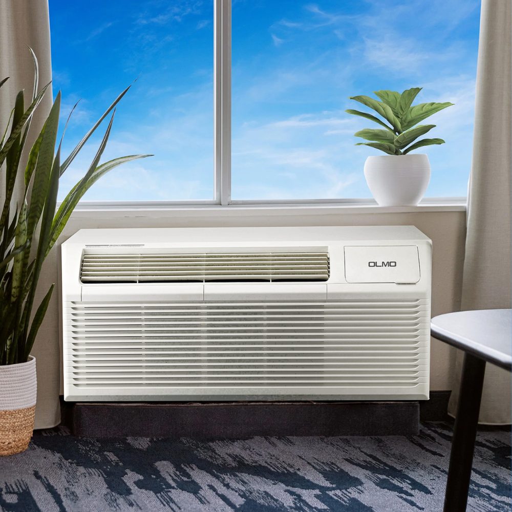 OLMO 15,000 BTU Smart PTAC Heating & Cooling AC Unit ¨C 230V Through-Wall with Remote