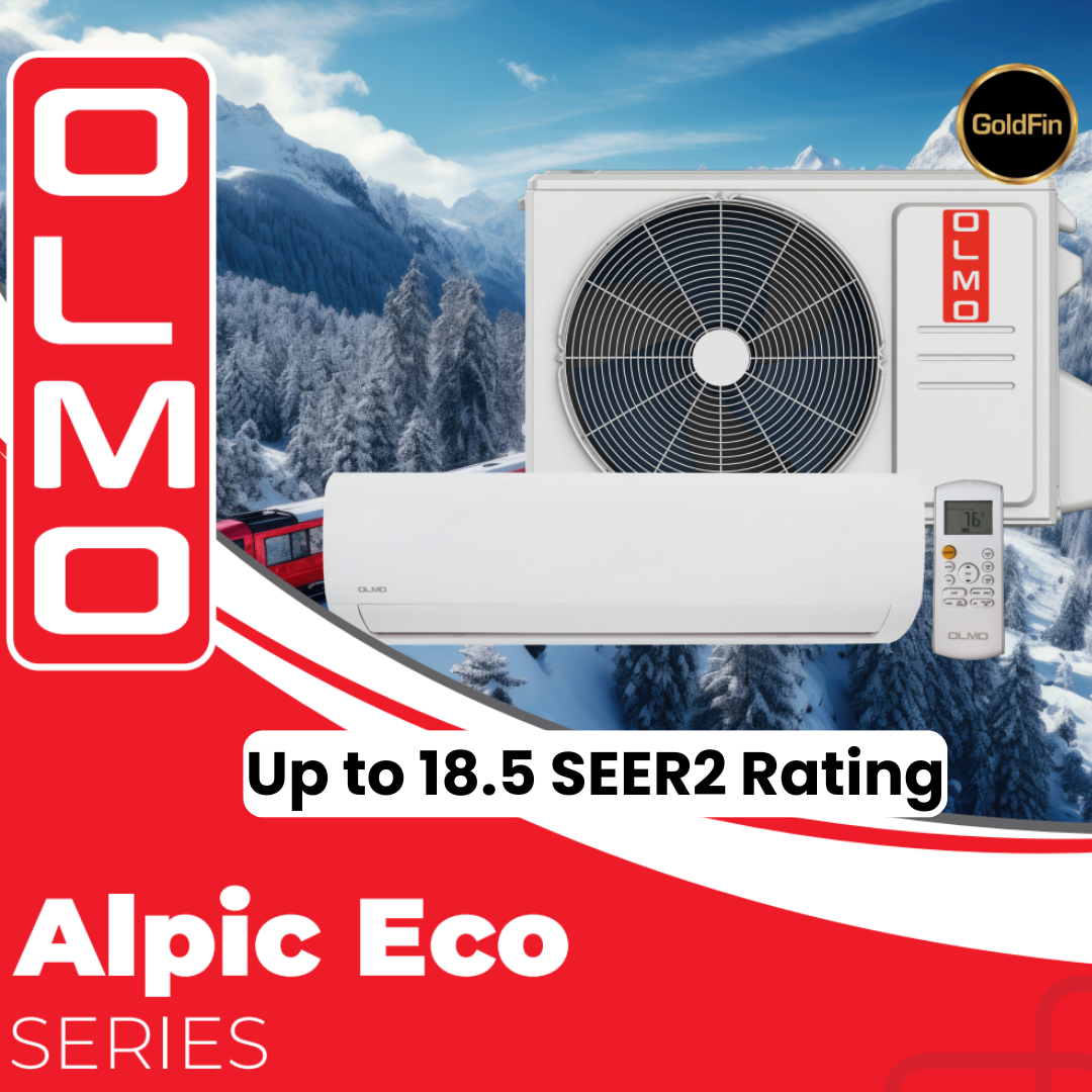 OLMO Alpic Eco Series 24,000 BTU 230V Single Zone Wall Mount Air Conditioner and Heat Pump Mini Split R410A | 230V