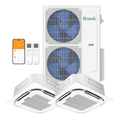 Bravo 2-Zone Ductless Mini Split AC & Heat Pump 42000 BTU (12K+12K), Ceiling Cassettes Units, 230V