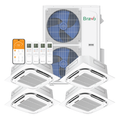 Bravo 4-Zone Ductless Mini Split AC & Heat Pump 42000 BTU (9K+9K+18K+18K), Ceiling Cassettes Units, 230V