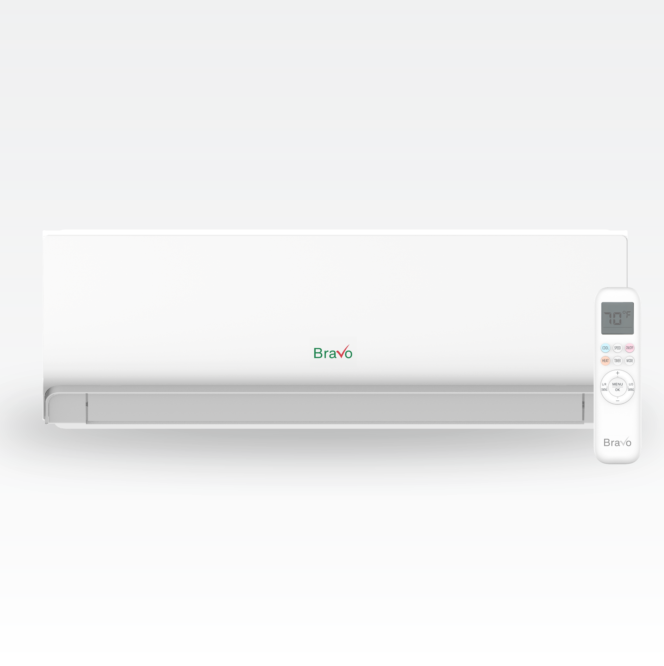 Bravo 2-Zone Ductless Mini Split AC & Heat Pump 18000 BTU (9K+12K), Wall Mount Units, 230V